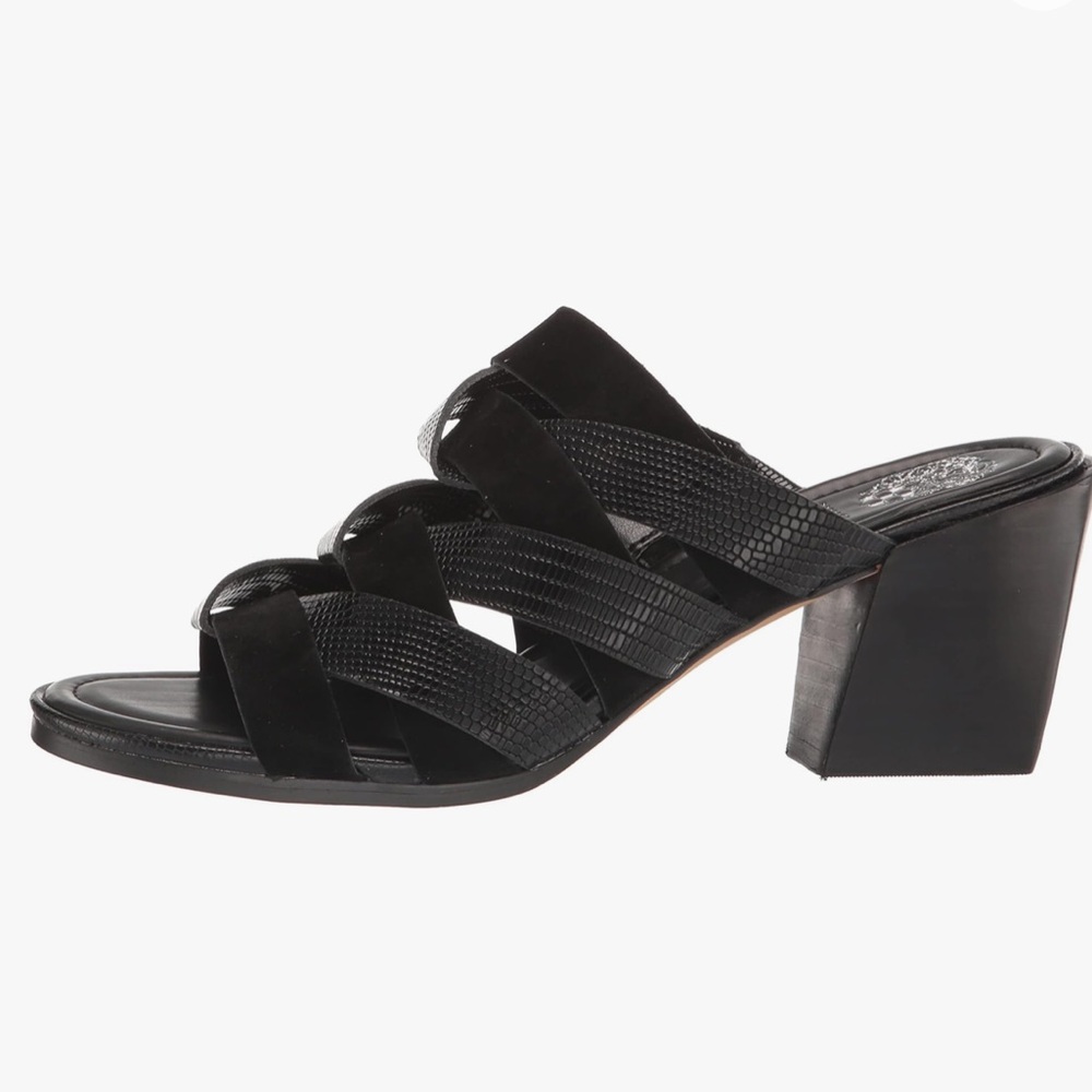 Vince Camuto Deljesta Black Braided Leather Strap Mules Size 8.5 - Picture 4 of 9